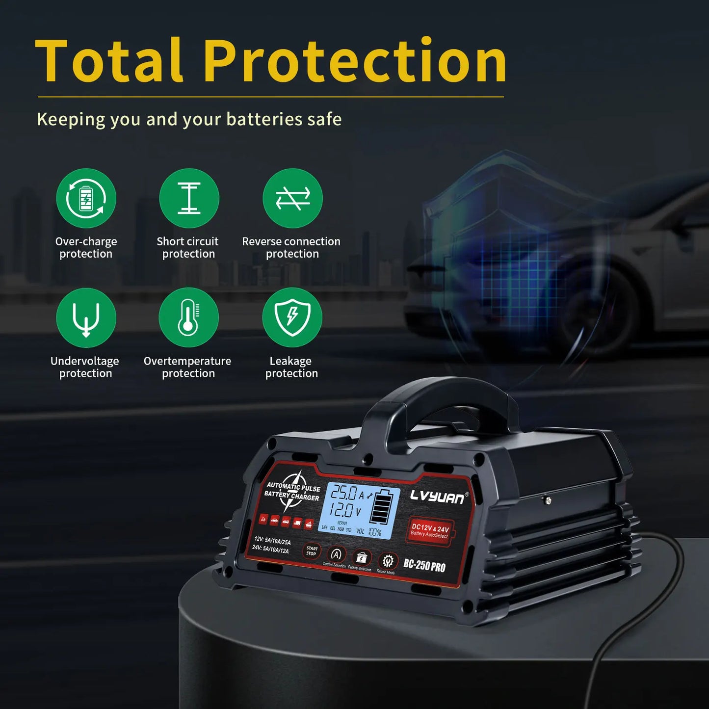 Auto DC12V 24V Battery Charger