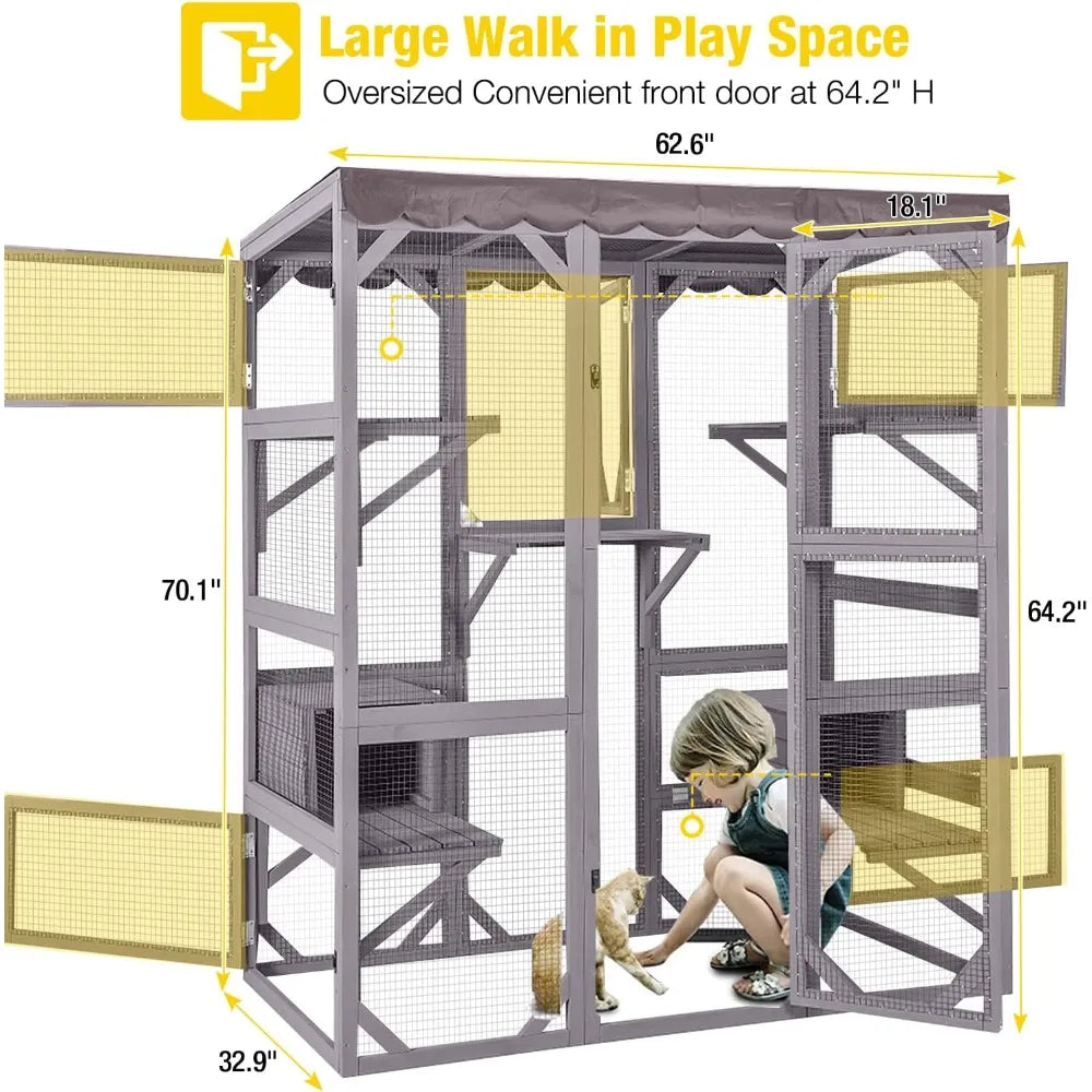 Outdoor Cat Enclosure 70"