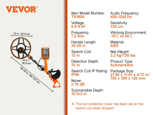 Rechargeable Metal Detector 12"
