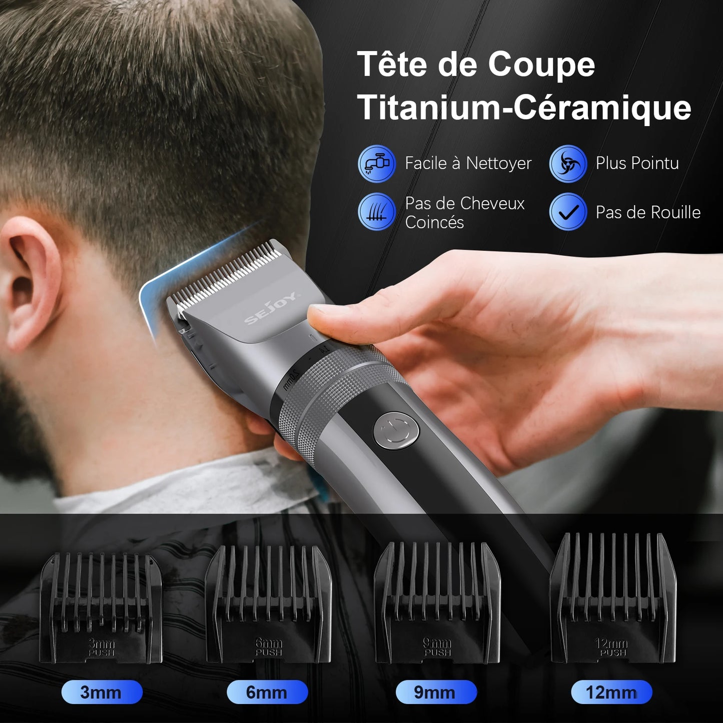 Rechargeable Electric Hair Clippers Men Professional