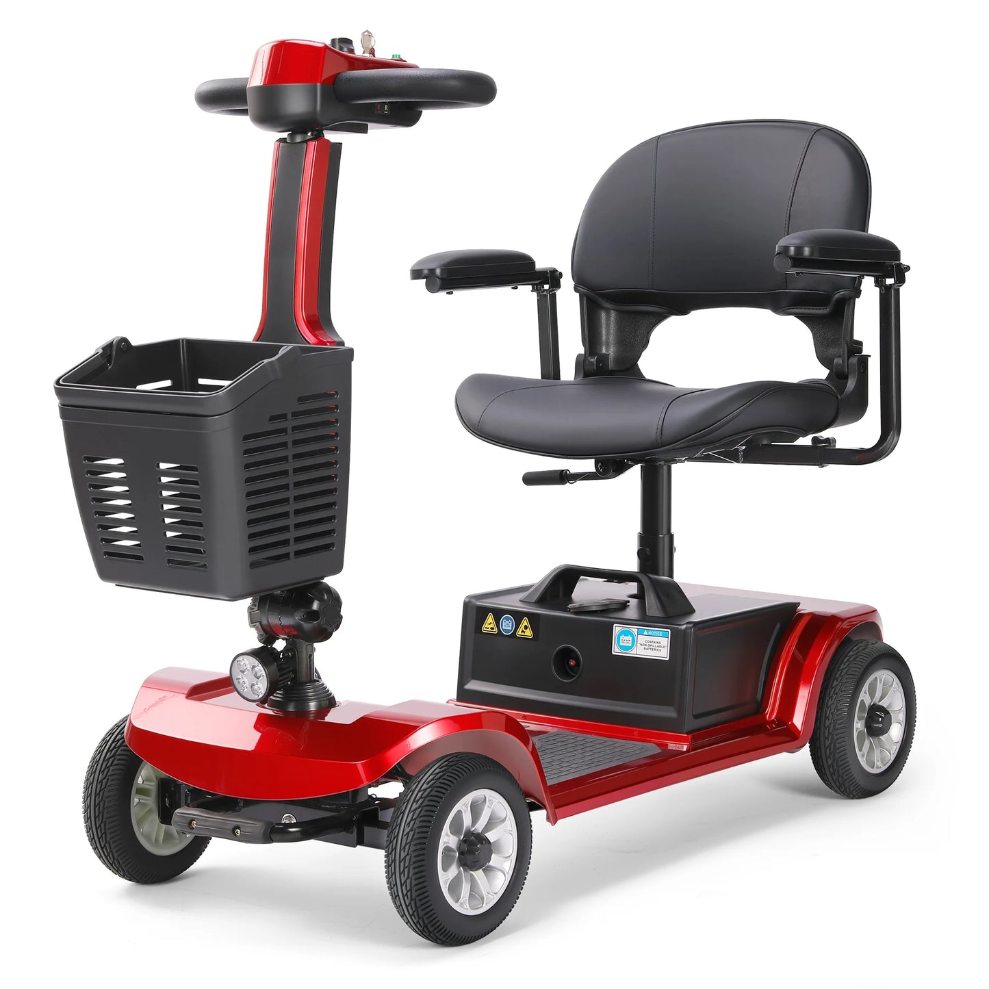 Red 12Ah Foldable 4 Wheel Mobility Scooter