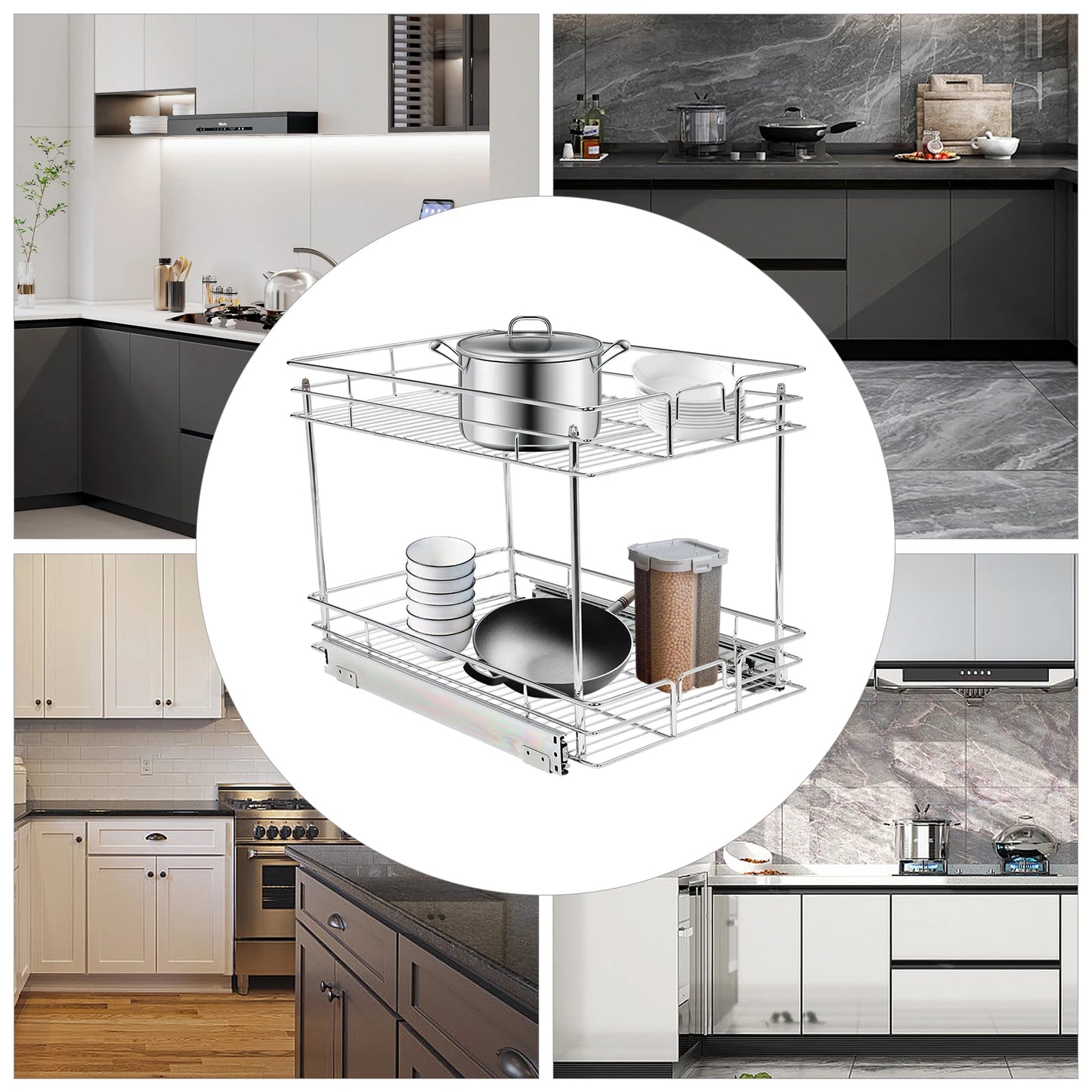 13.5"W*21.5"D Pull-out Storage Rack