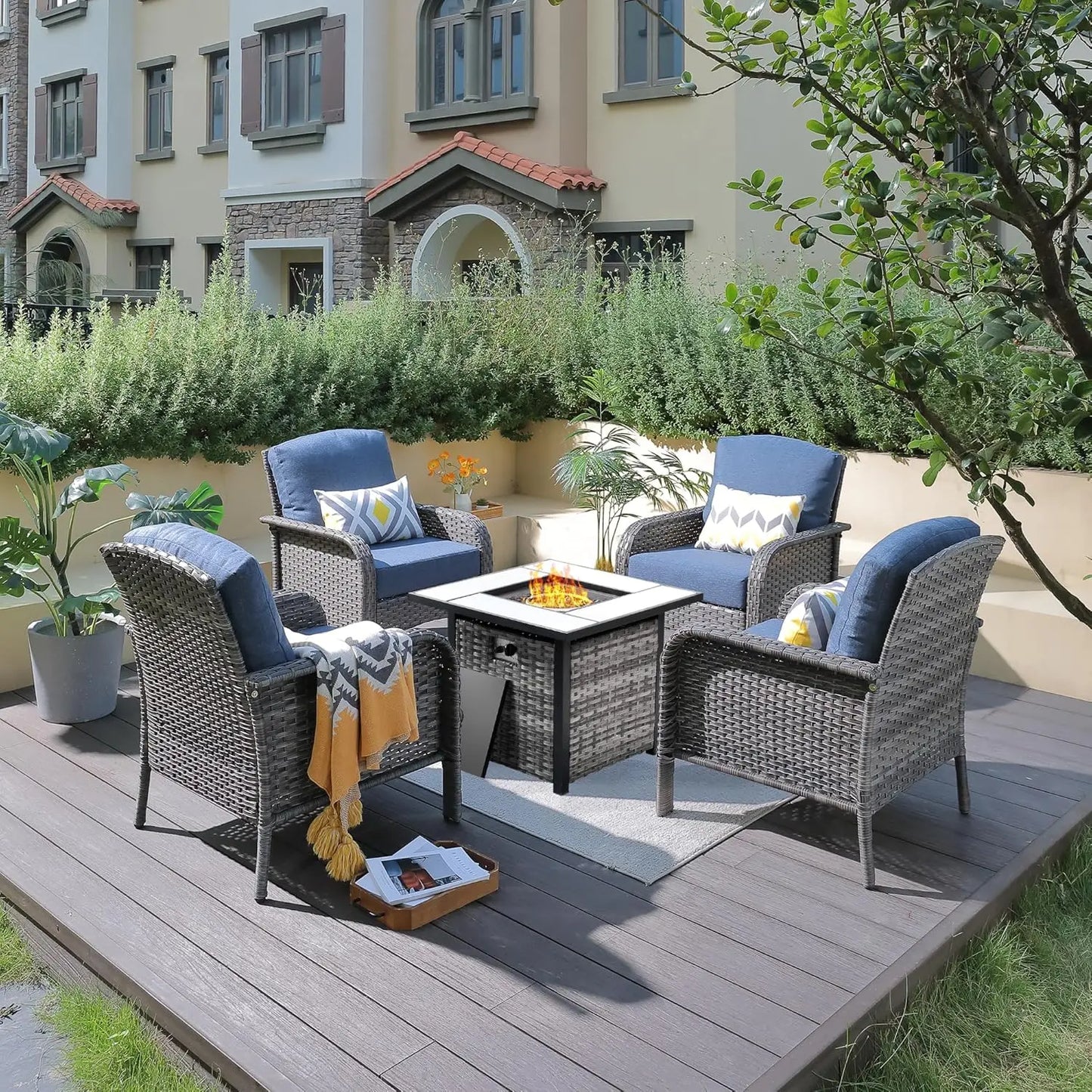 Patio Furniture Set with 30" Fire Pit