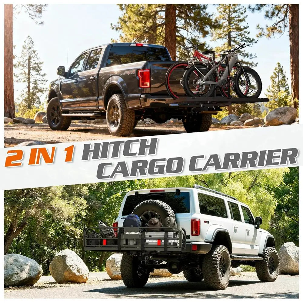 Hitch Cargo Carrier with Bike Rack 500 LBS Capacity