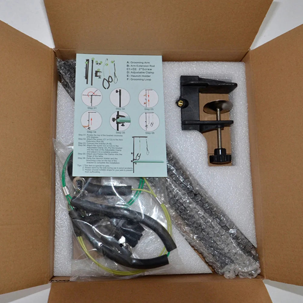 Pet Foldable Grooming Bracket with Restraint Rope