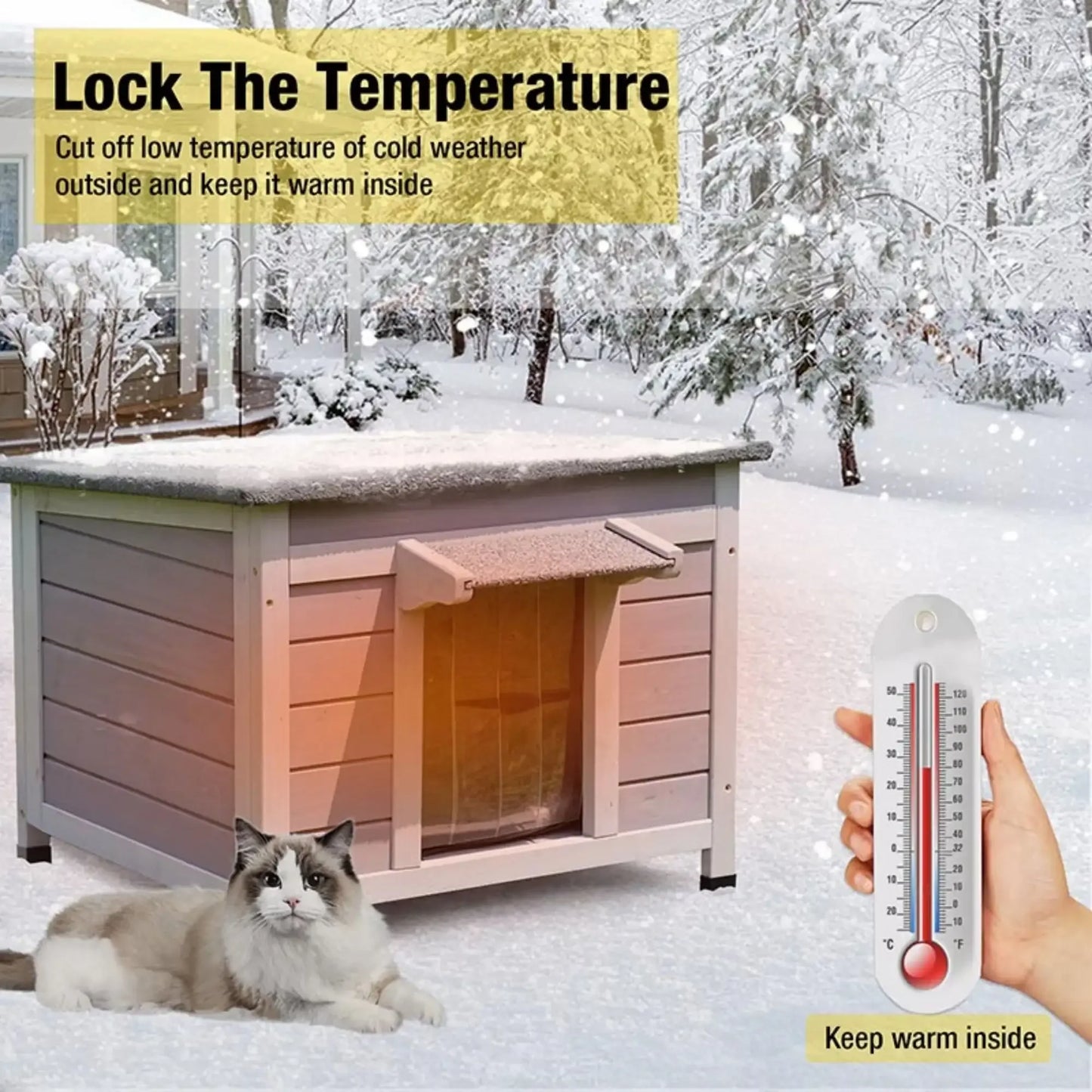 Insulated Cat Shelter Weatherproof for Winter