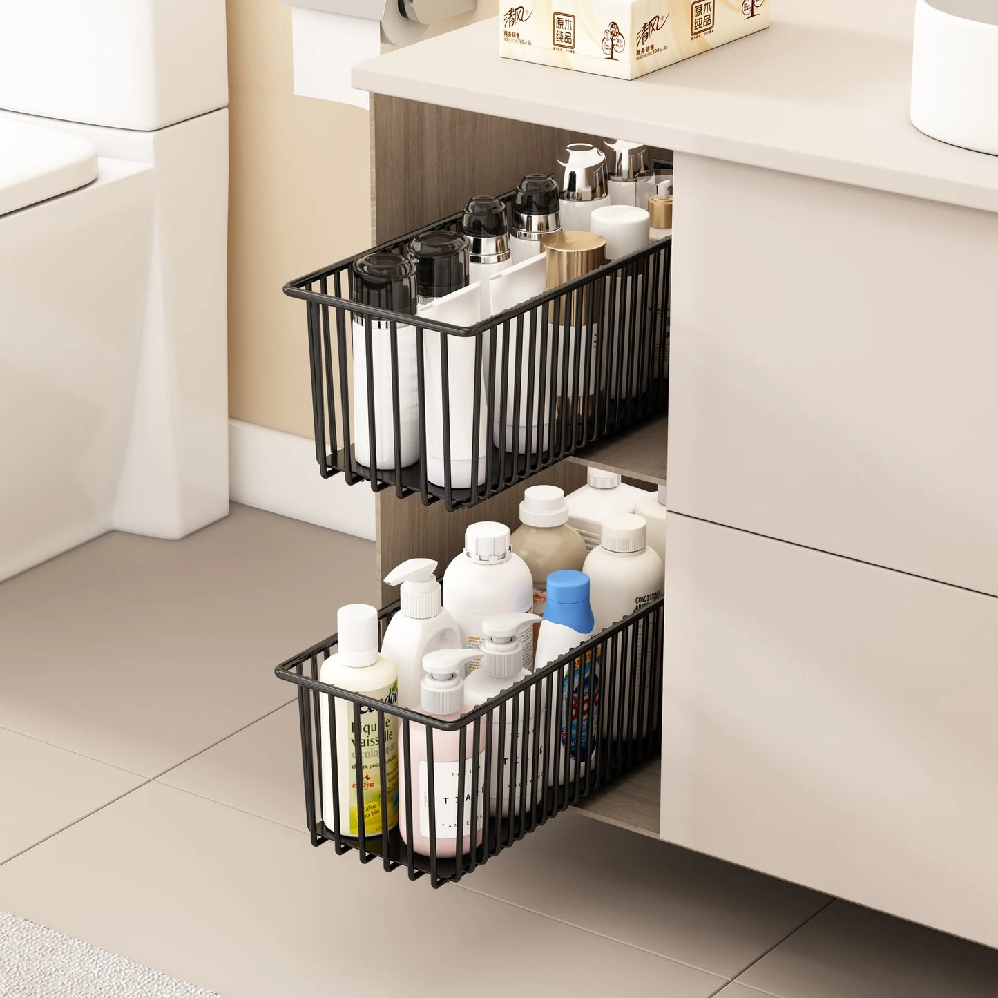 Pull Out Cabinet Organizer, 2 Pack
