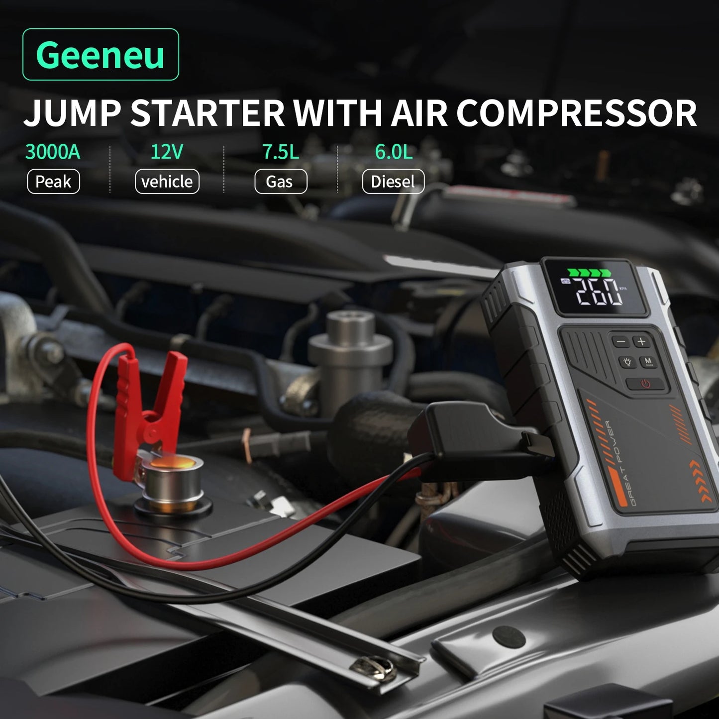 Car Jump Starter With Air Compressor