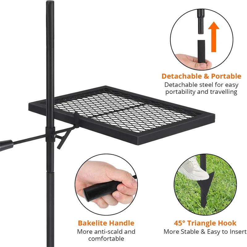 Swivel Campfire Grill Grate