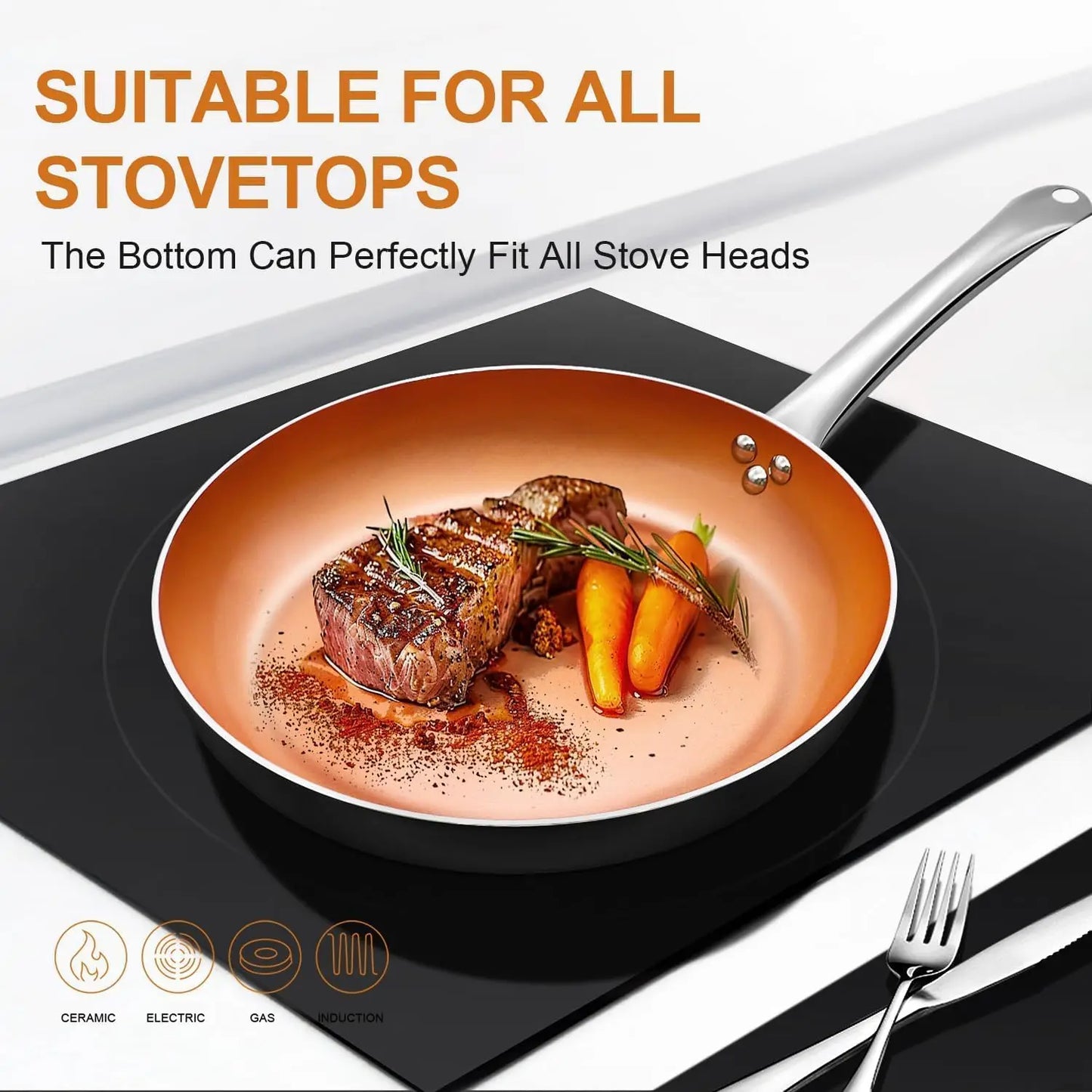 8 Inch Nonstick Frying Pan with Lid