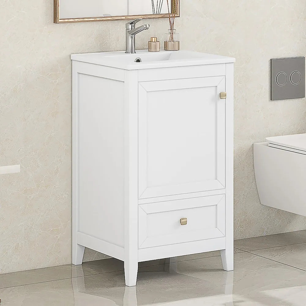 Small Bathroom Vanity with Single Sink - 20"