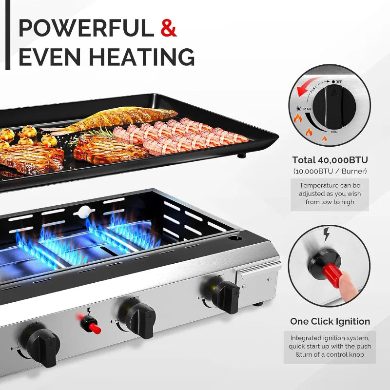 4 Burner Portable Propane Griddle