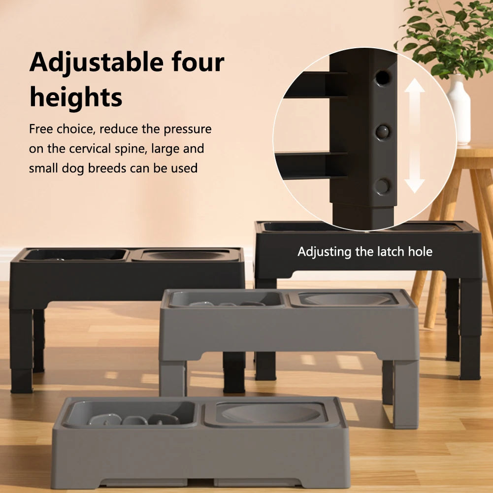 Dog Food Slow Feeder 4 Adjustable Heights