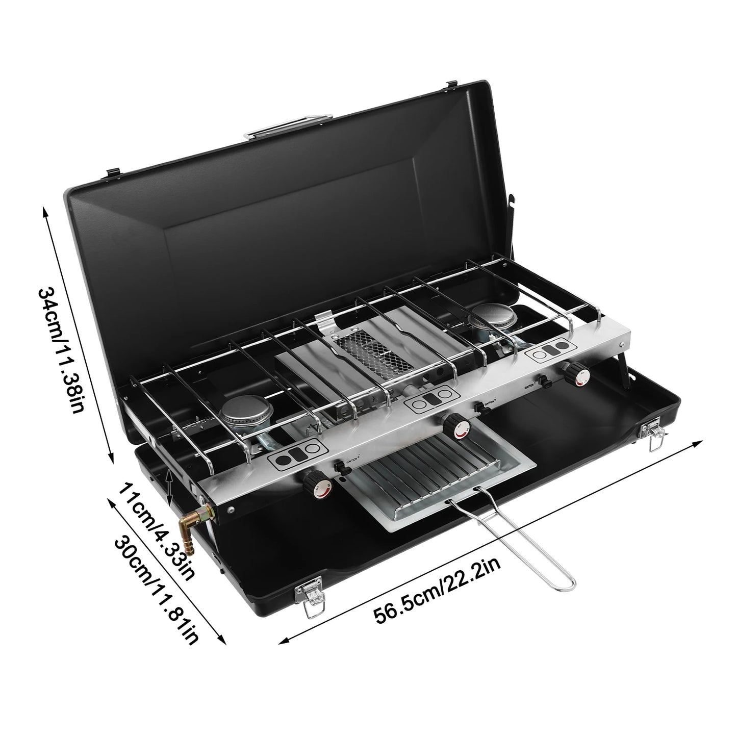 3 Burner Camping Stove Portable, Gas