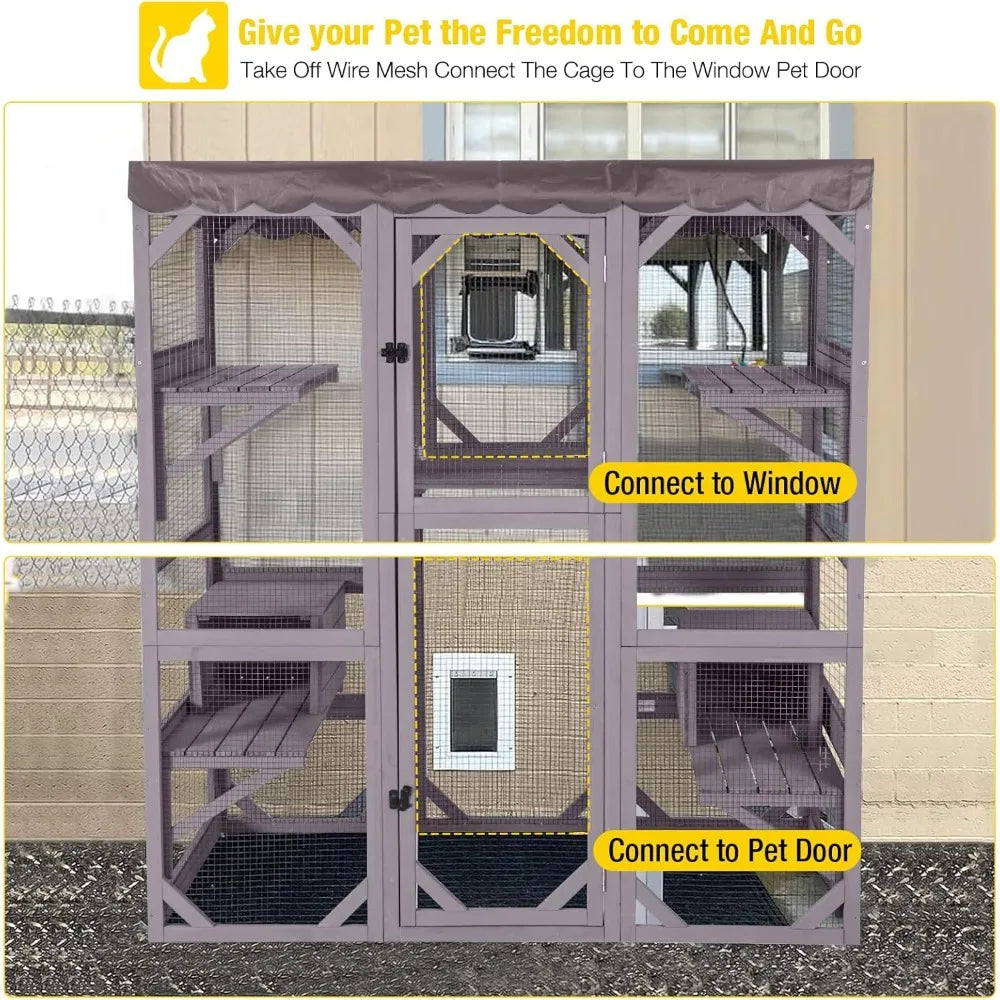 Outdoor Cat Enclosure 70"