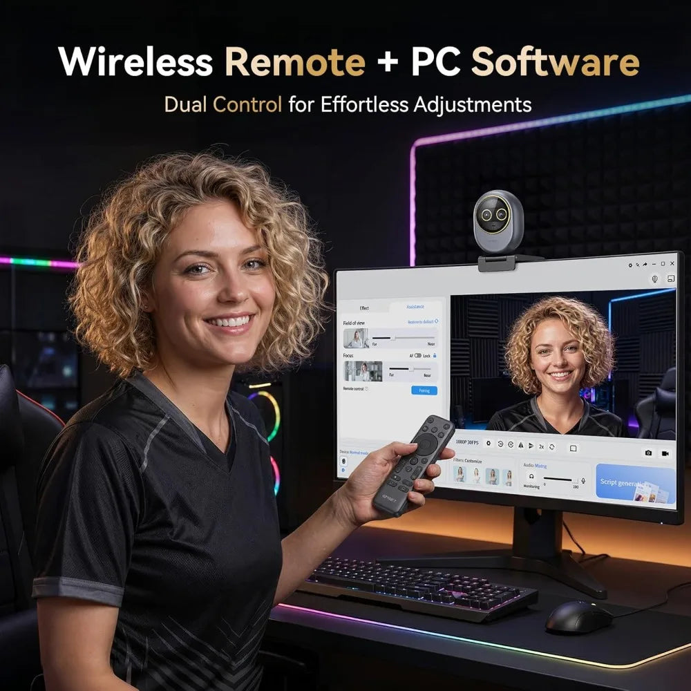 Dual-Camera 4K Webcam
