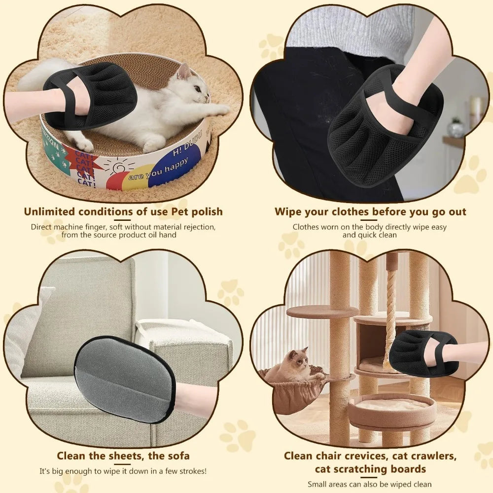 2 Pack Pet Hair Remover Gloves