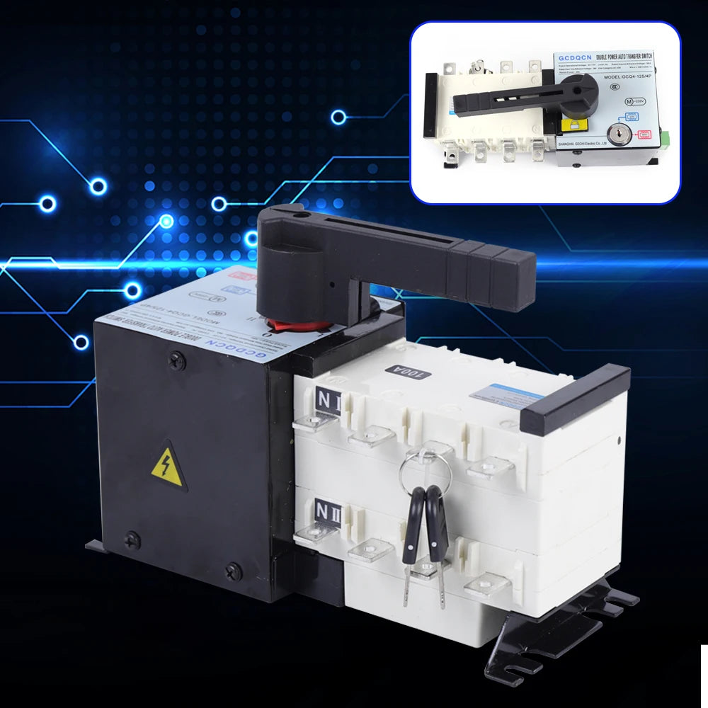 110V/230V 500V 100A Dual Power Automatic Transfer Switch