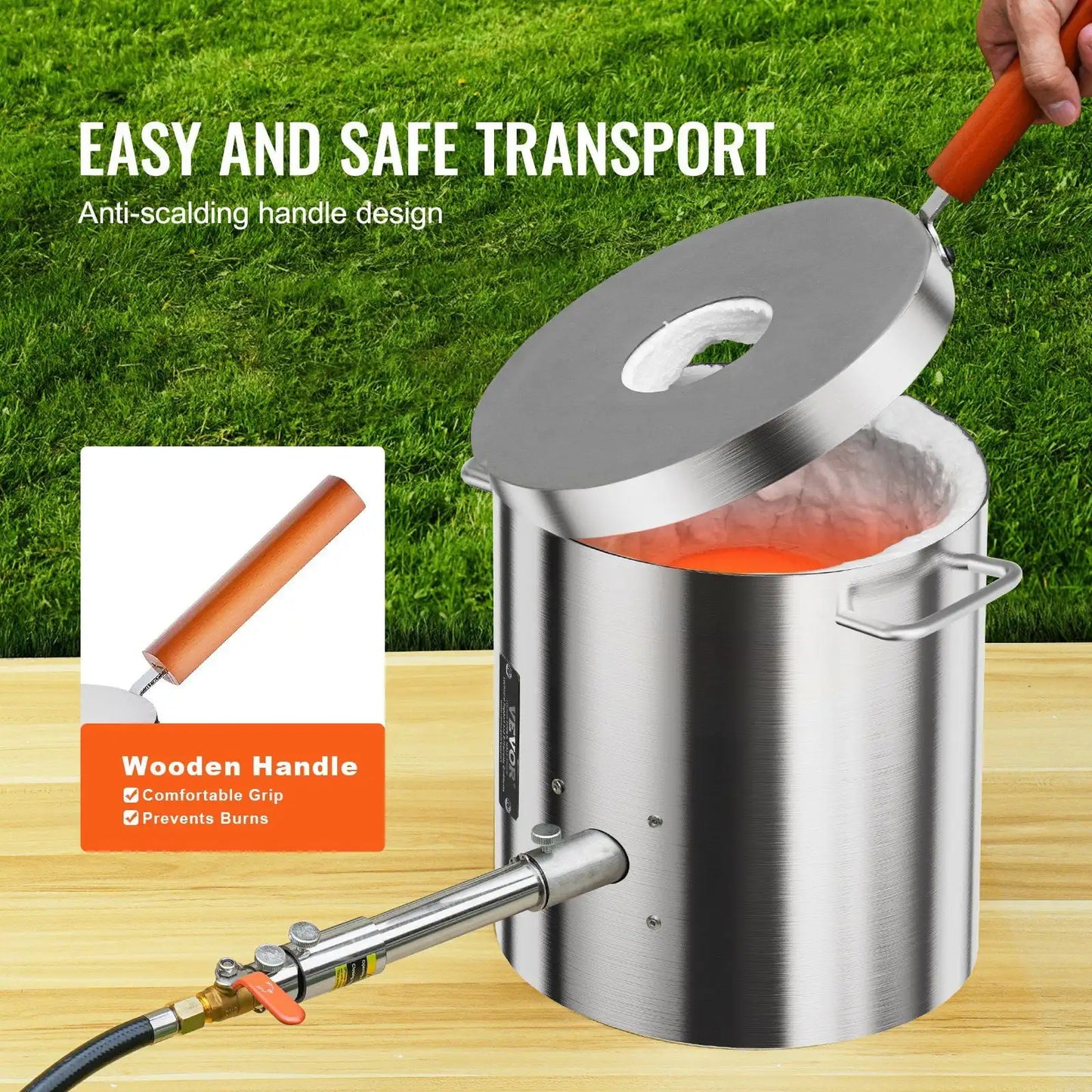 Propane Melting Furnace Kit 8KG/18lbs with Crucible Tongs