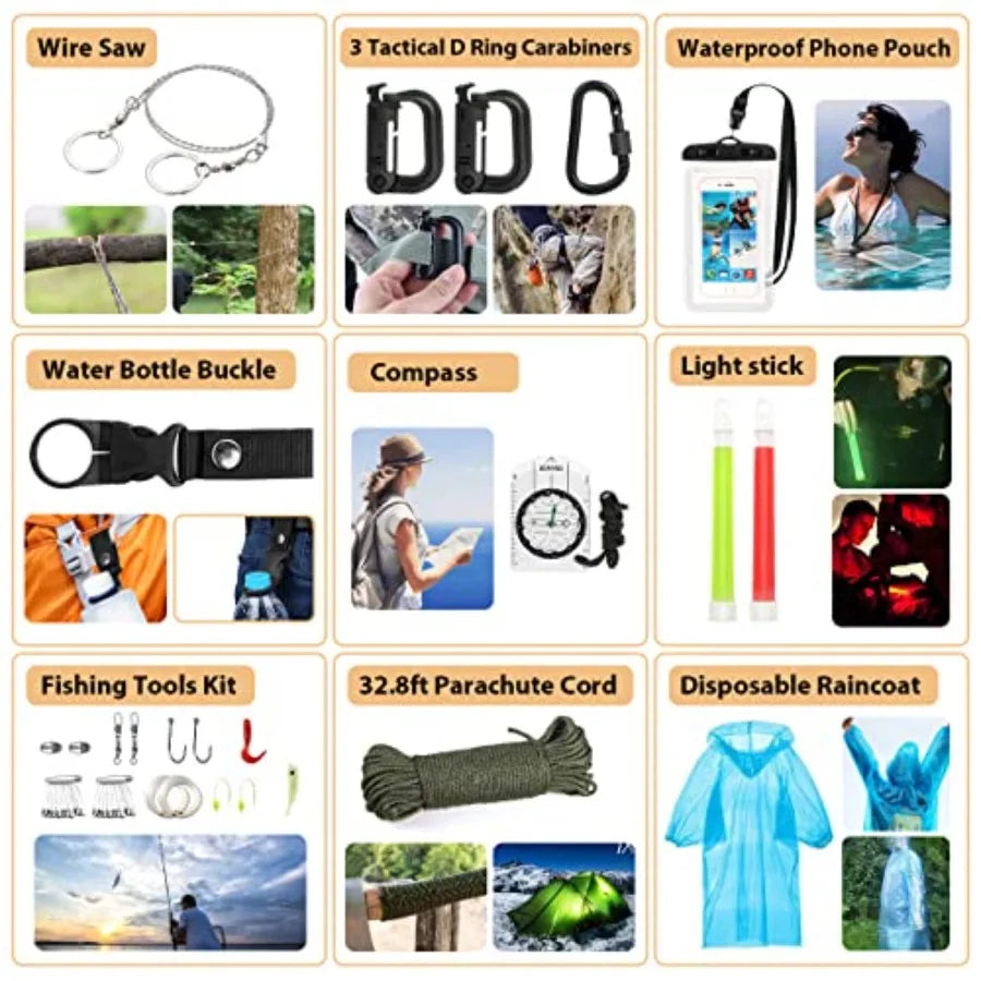 Survival Kit, 250Pcs First Aid