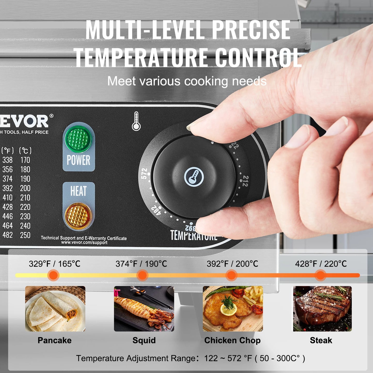 1700W Countertop Flat Top Grill Stainless Steel