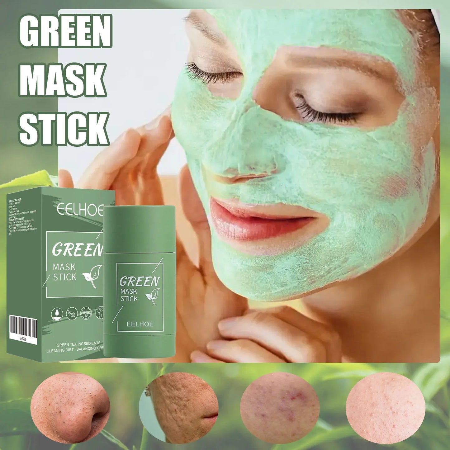 3-4PCS Green Tea Solid Face Mask Stick