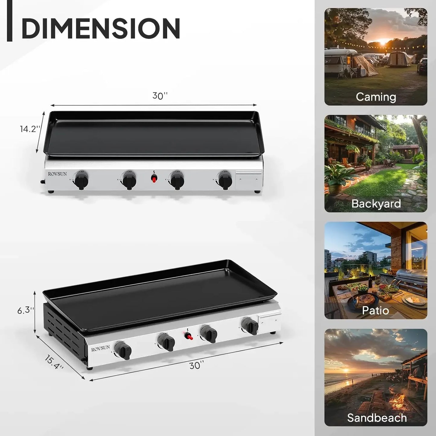 4 Burner Portable Propane Griddle