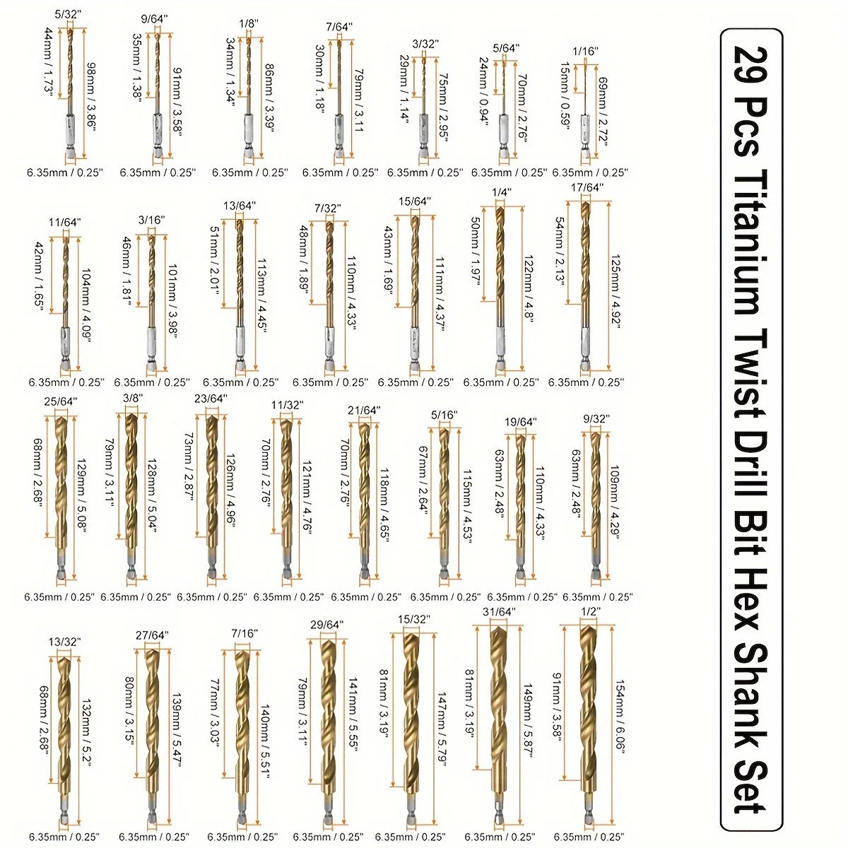 Titanium Impact Drill Bit Set -30 Pcs
