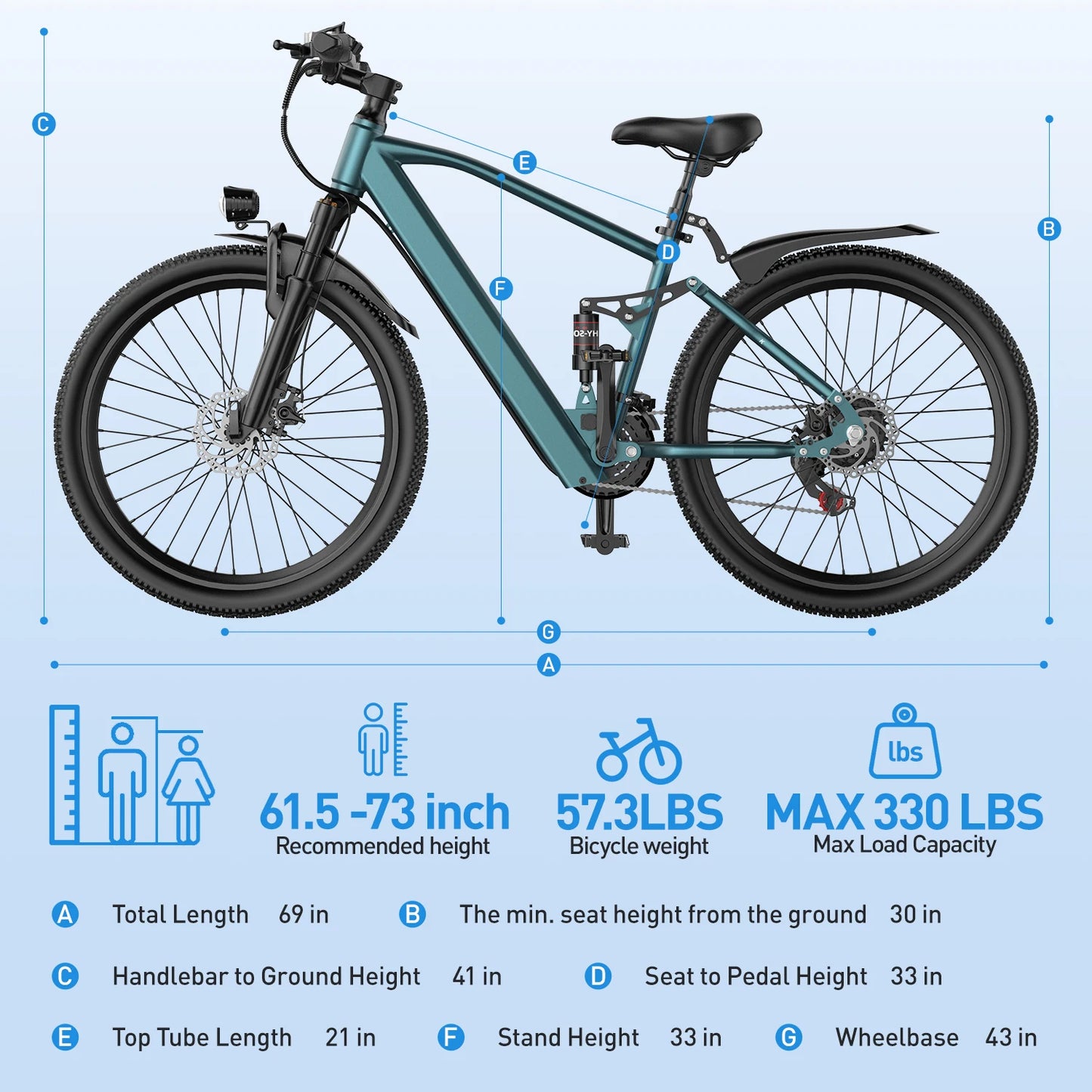 26'' 24'' Ebike With 500W Motor
