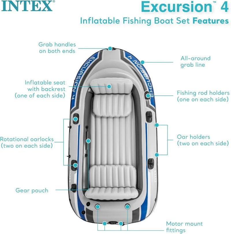 Inflatable Boat: Includes Oars and Pump