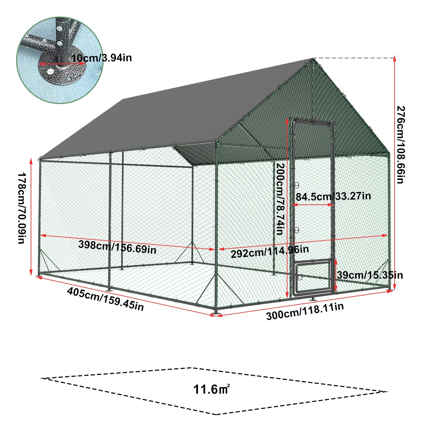 Metal Chicken Coop w/ Cover