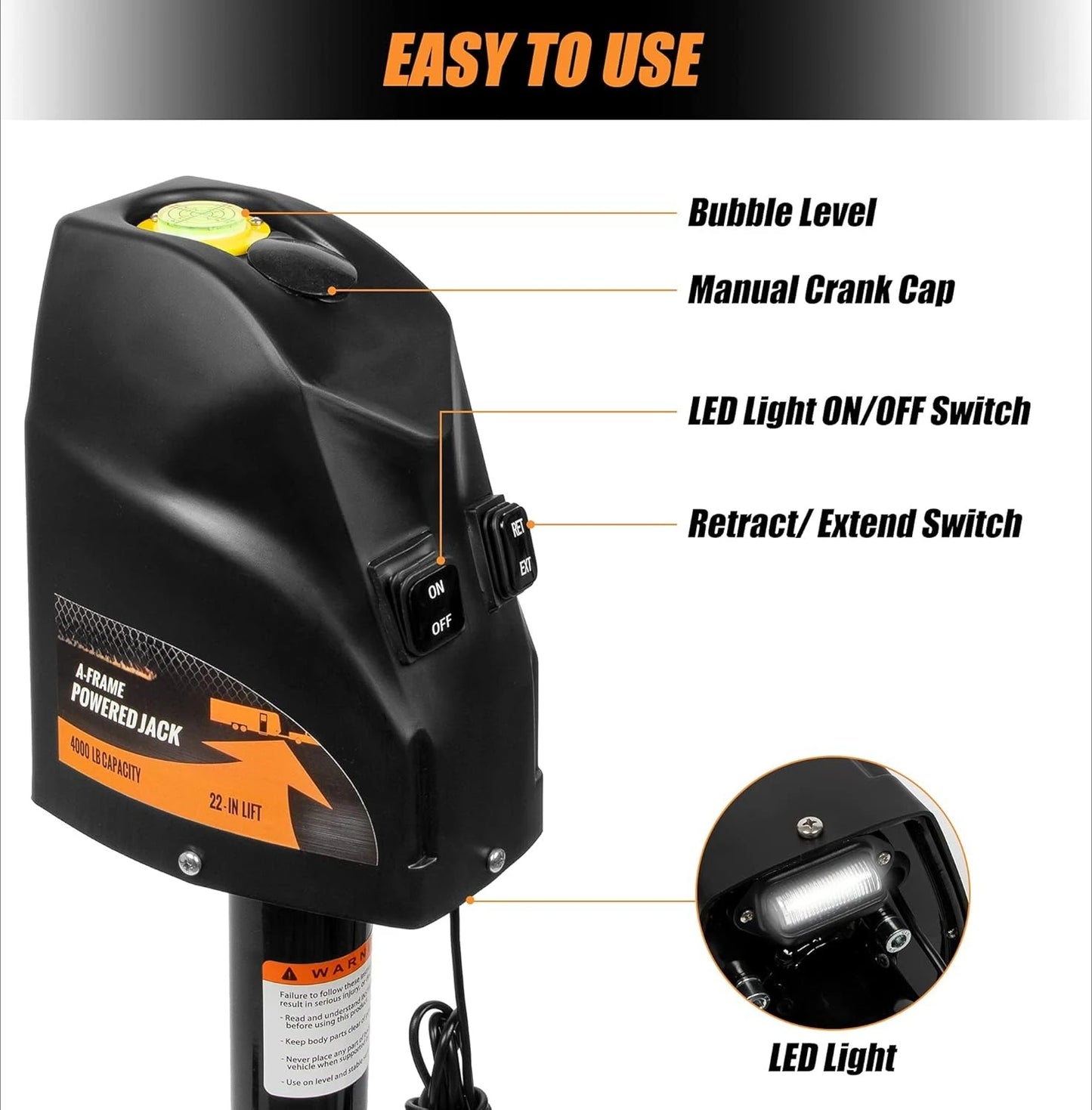 Electric Trailer Jack 4000 lbs