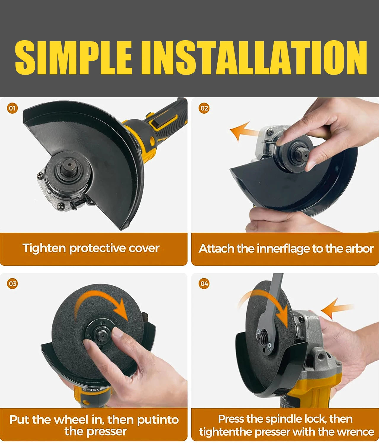 Brushless Cordless Angle Grinder ( No Battery)