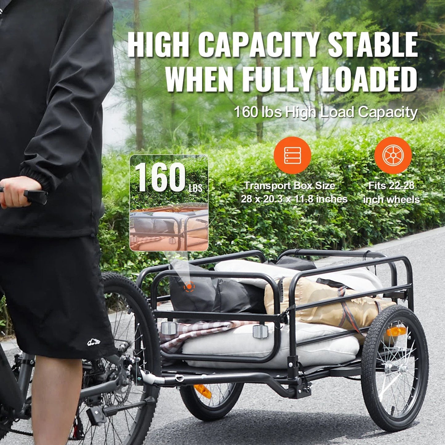 160lb Bike Trailer - 16" Tires