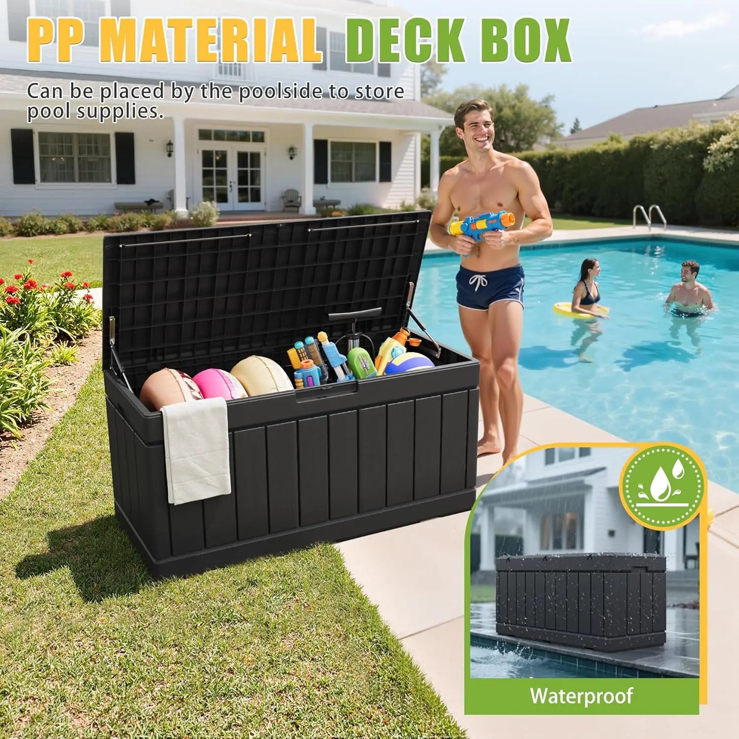 82 Gallon Resin Deck Box