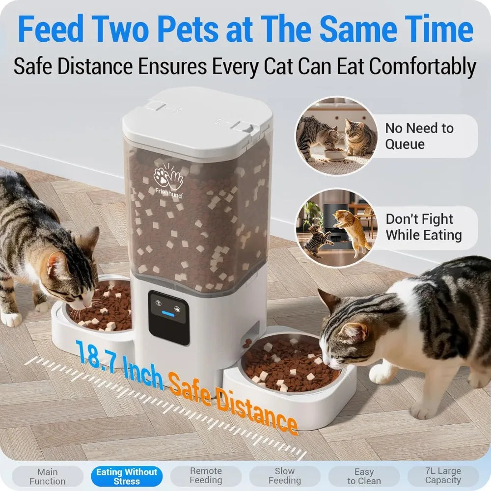Automatic Cat Feeder with Slow Feed for 2 Cats