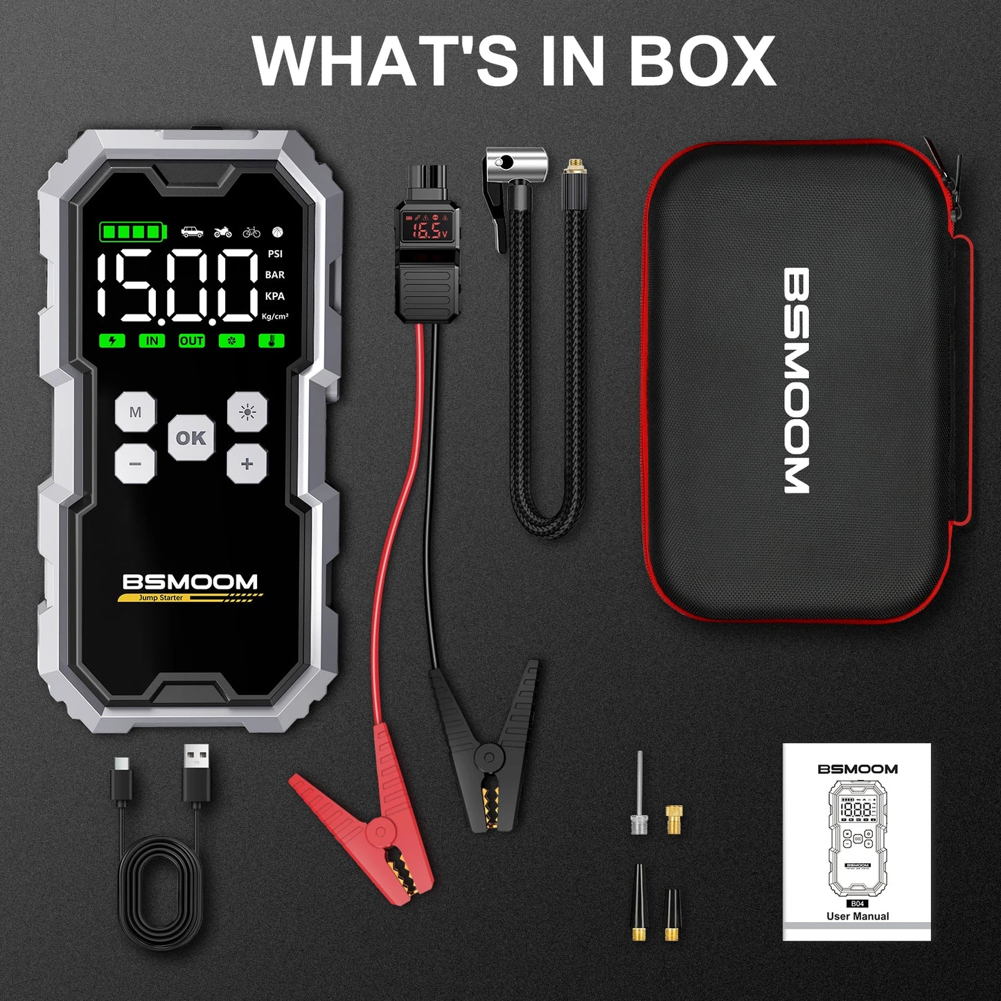 7000A Car Jump Starter With Compressor