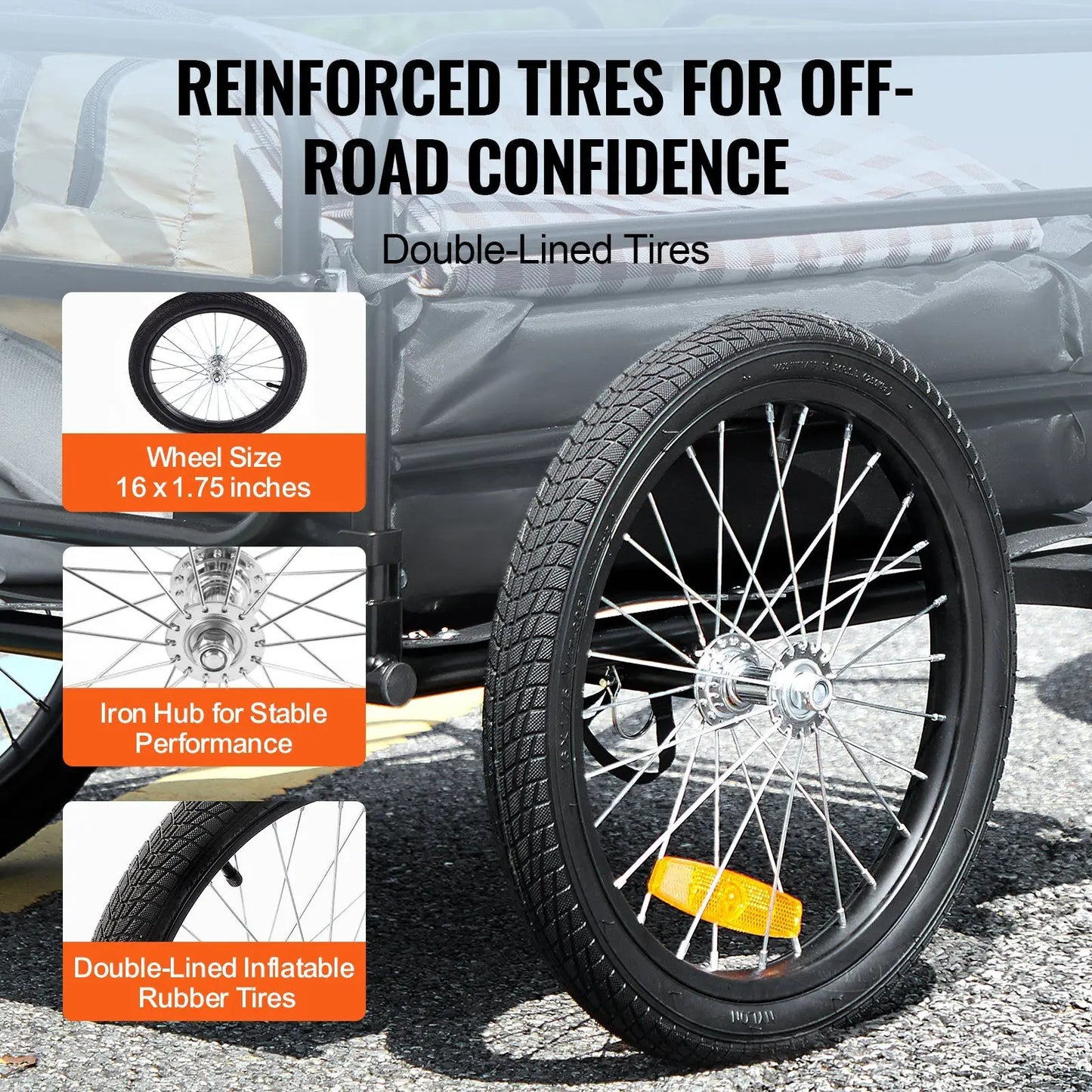 160lb Bike Trailer - 16" Tires