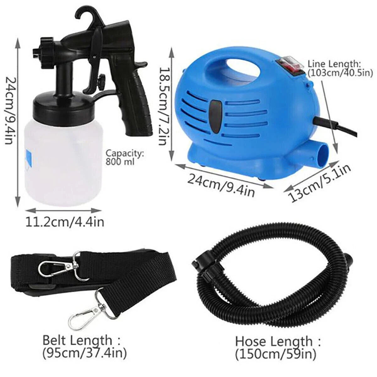 800ML Portable Electric Paint Spray Gun Home Decor