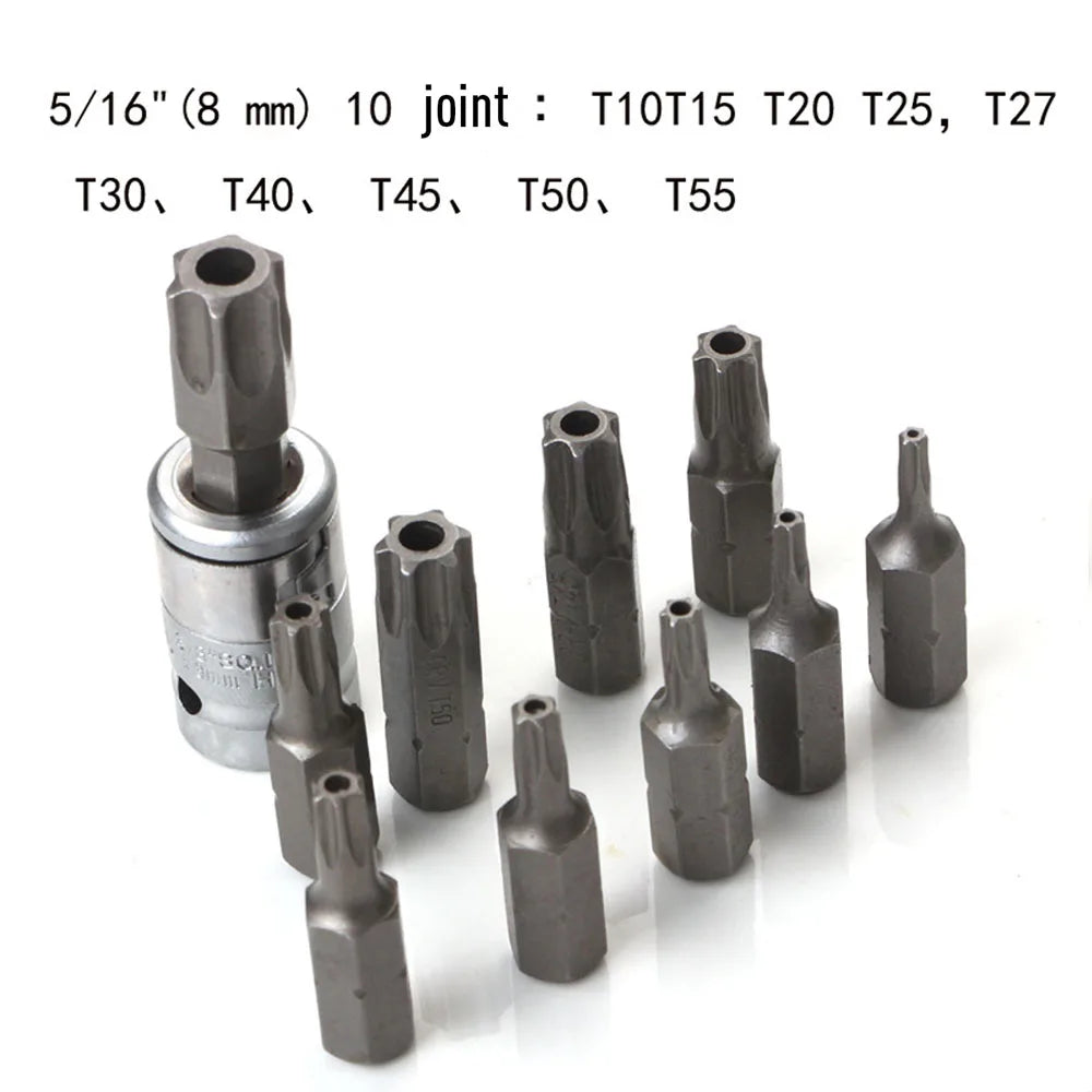 34PCS Torx Bit Socket Set 1/2” 1/4“ 3/8” Drive Male/Female