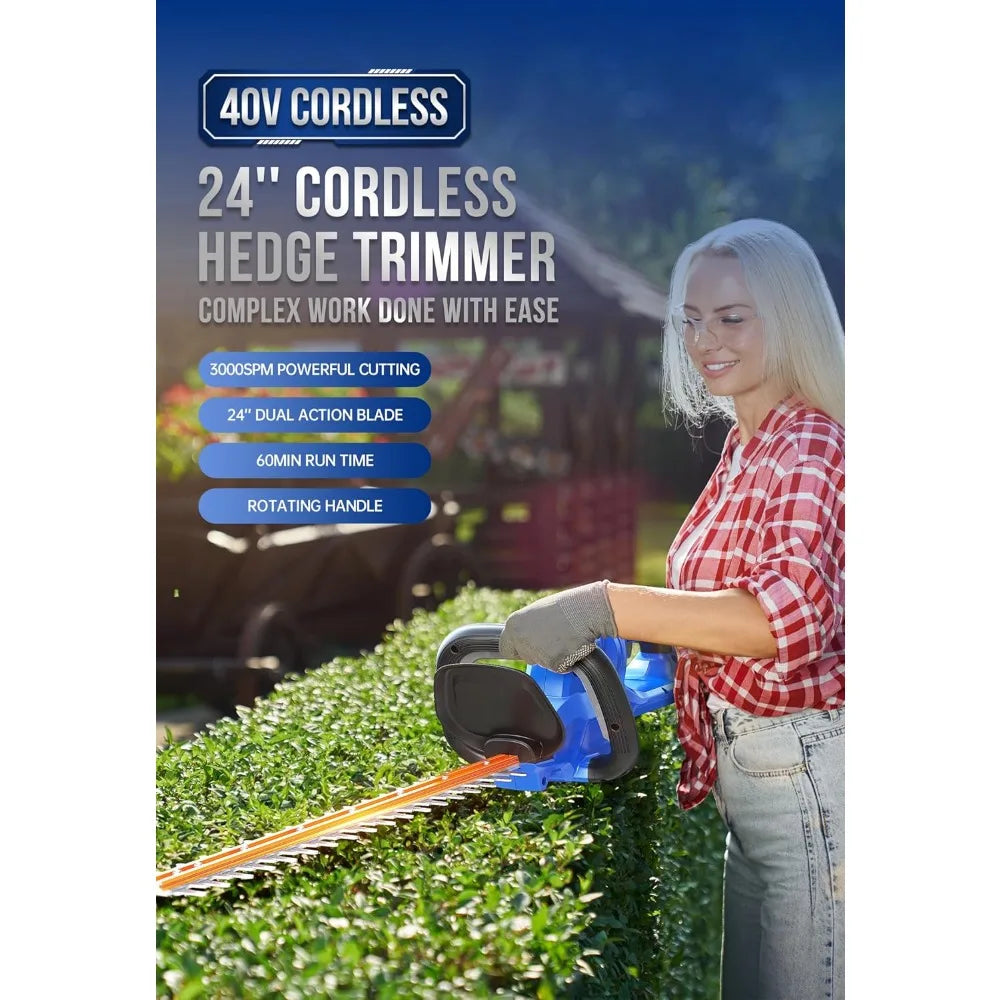 Hedge Trimmer 40V 24” Cordless