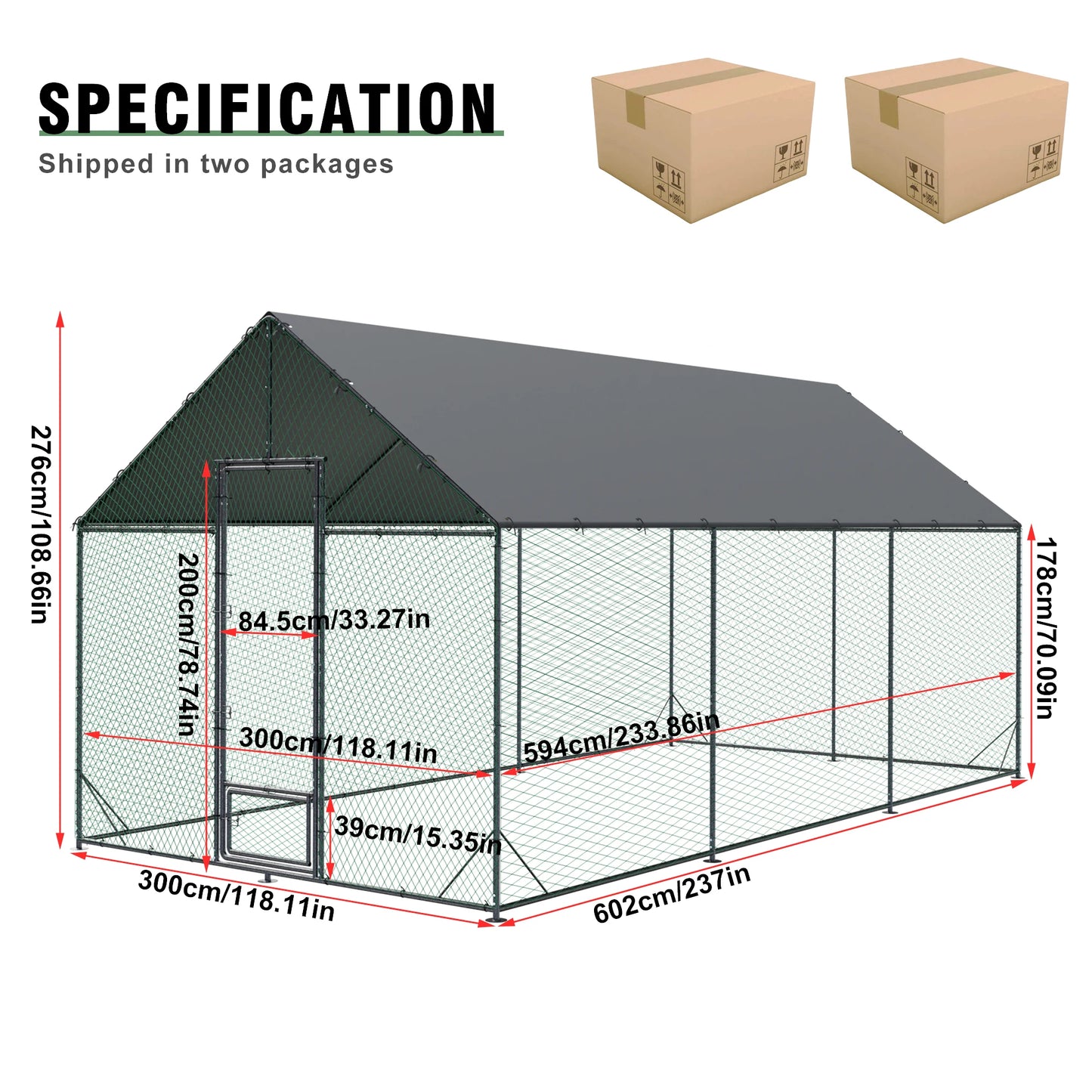 Metal Chicken Coop w/ Cover