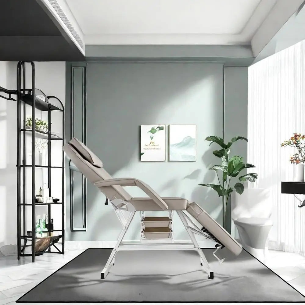 Gray Tattoo Chair with Stool