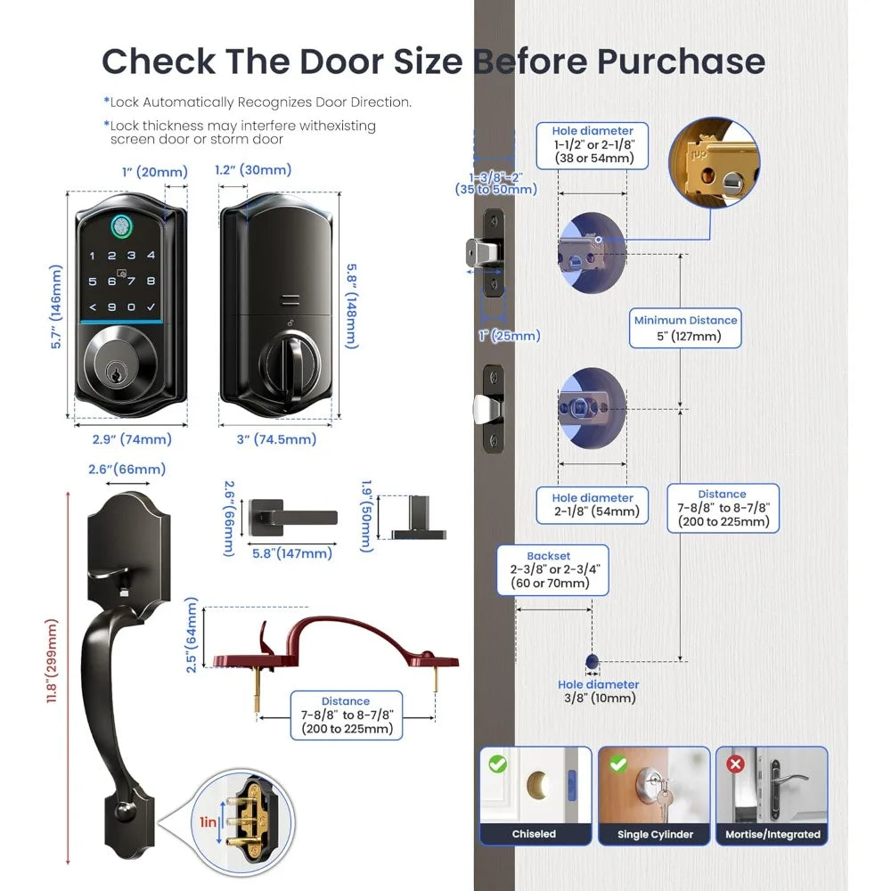 Fingerprint Smart Front Door Lock Set