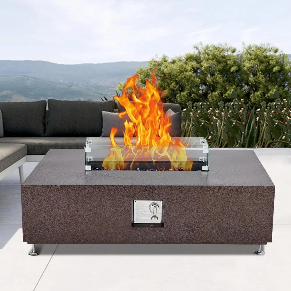 48 - Inch Outdoor Propane Fire Pit Table with Piezo Ignition