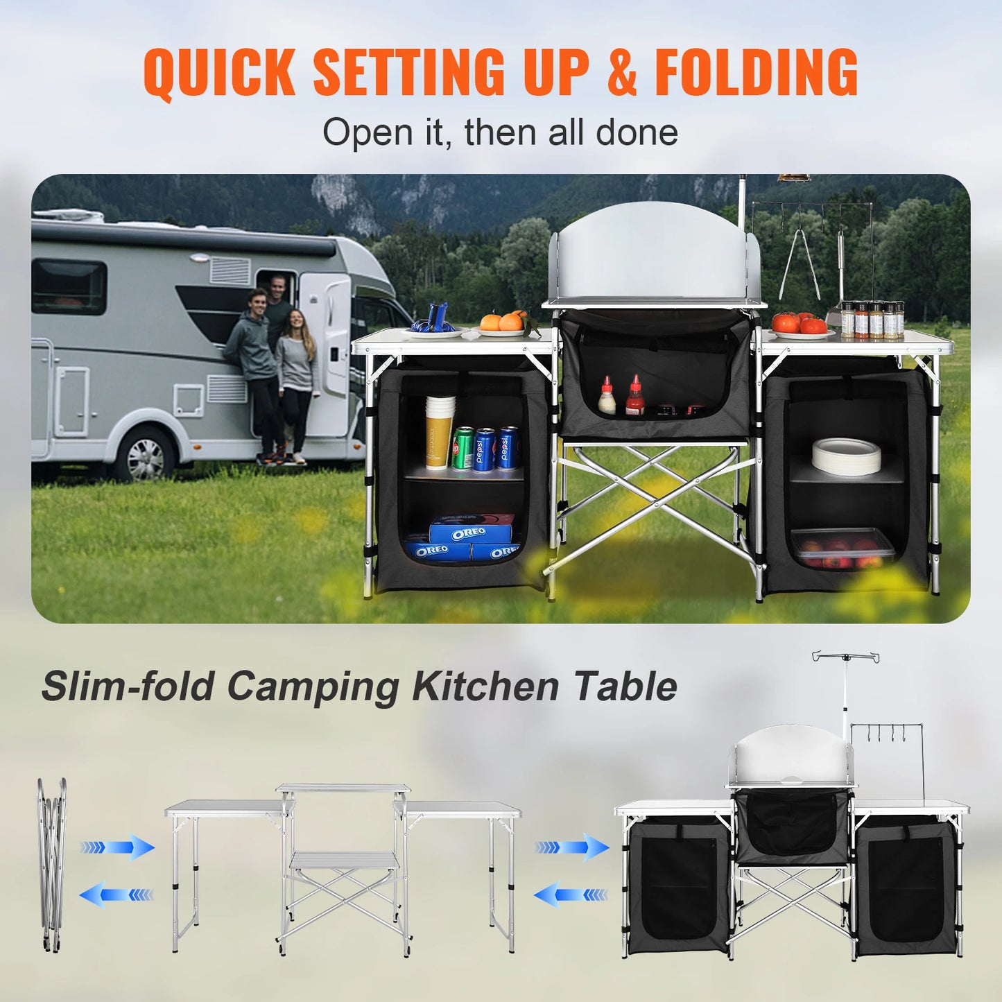 Camping Table Cabinet Foldable