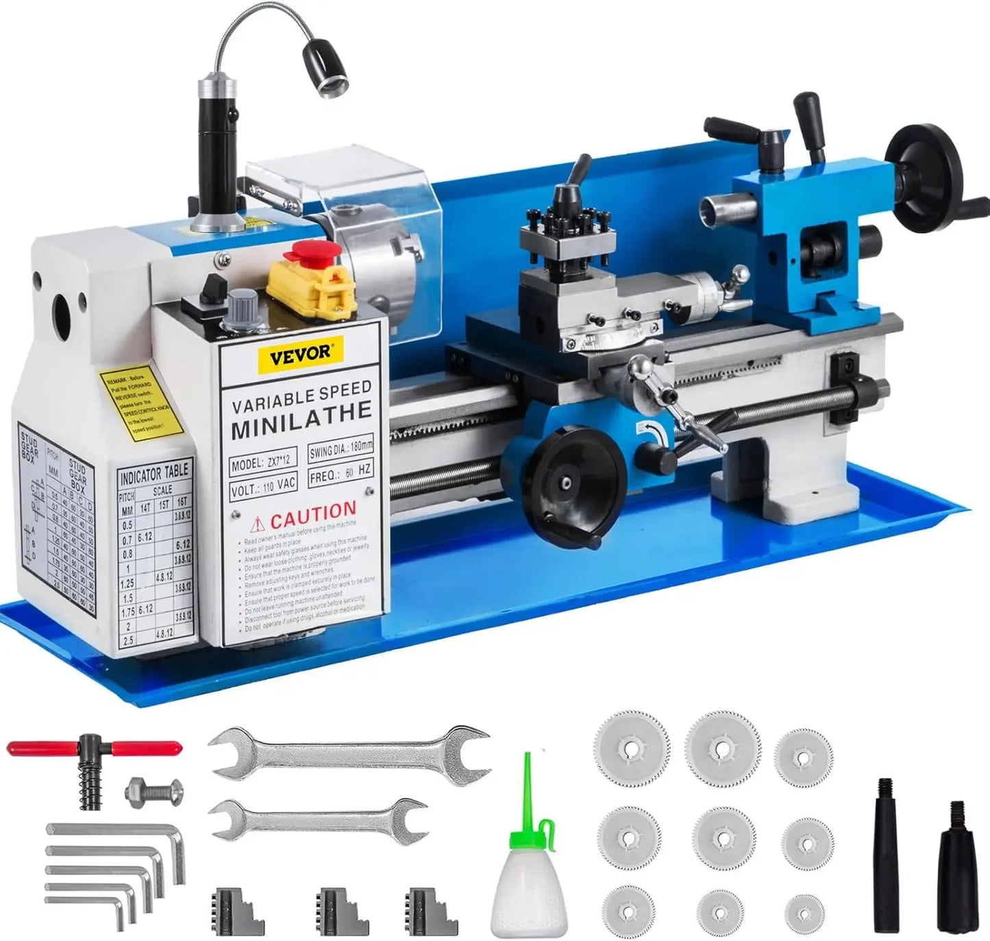Metal Lathe 7"x12", Variable Speed