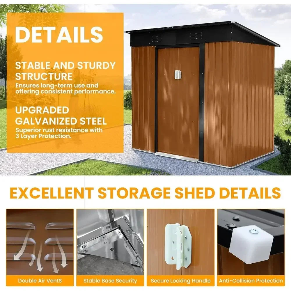 6x4 Outdoor Storage Shed with Lockable Door