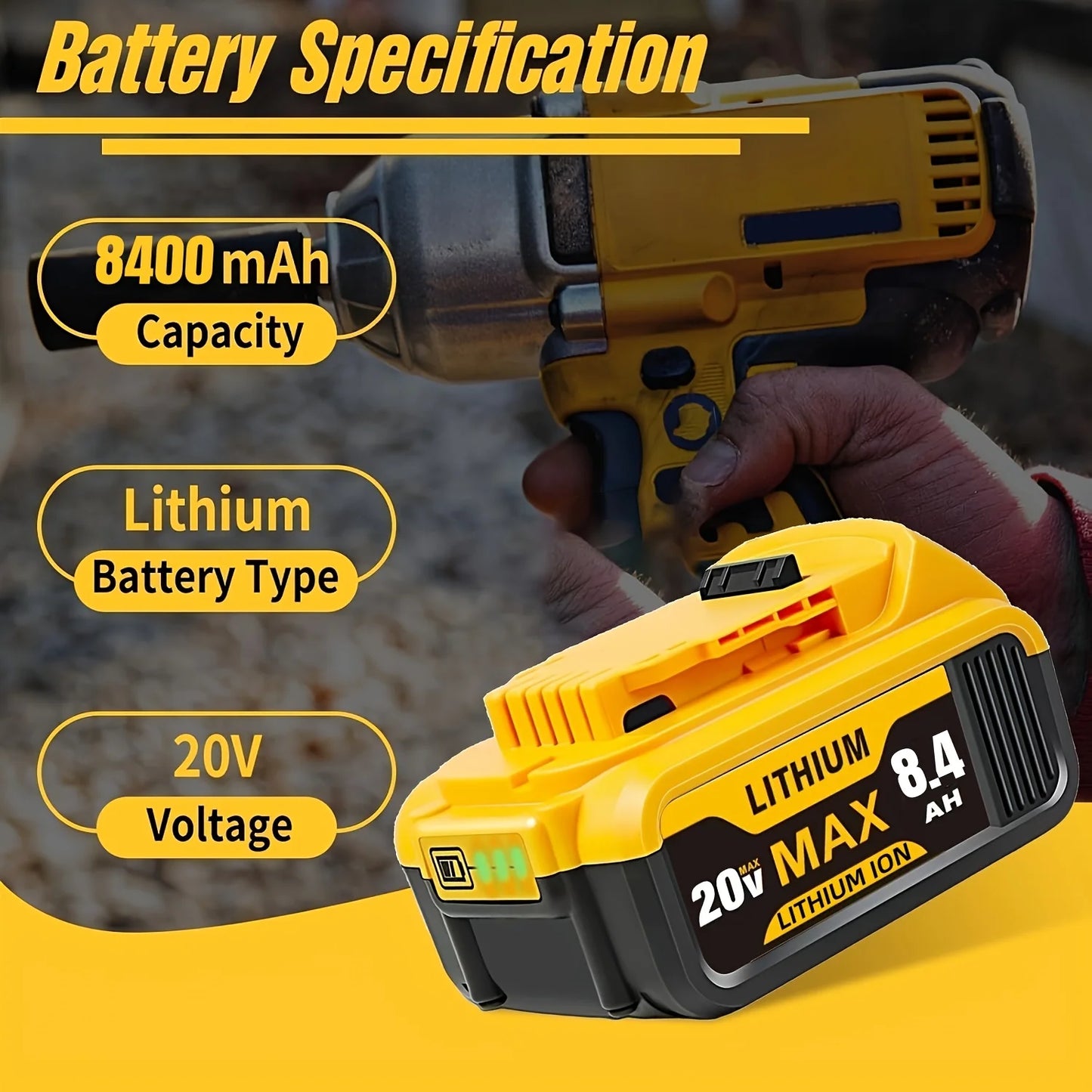 20V Replacement Lithium-ion Batteries For Dewalt
