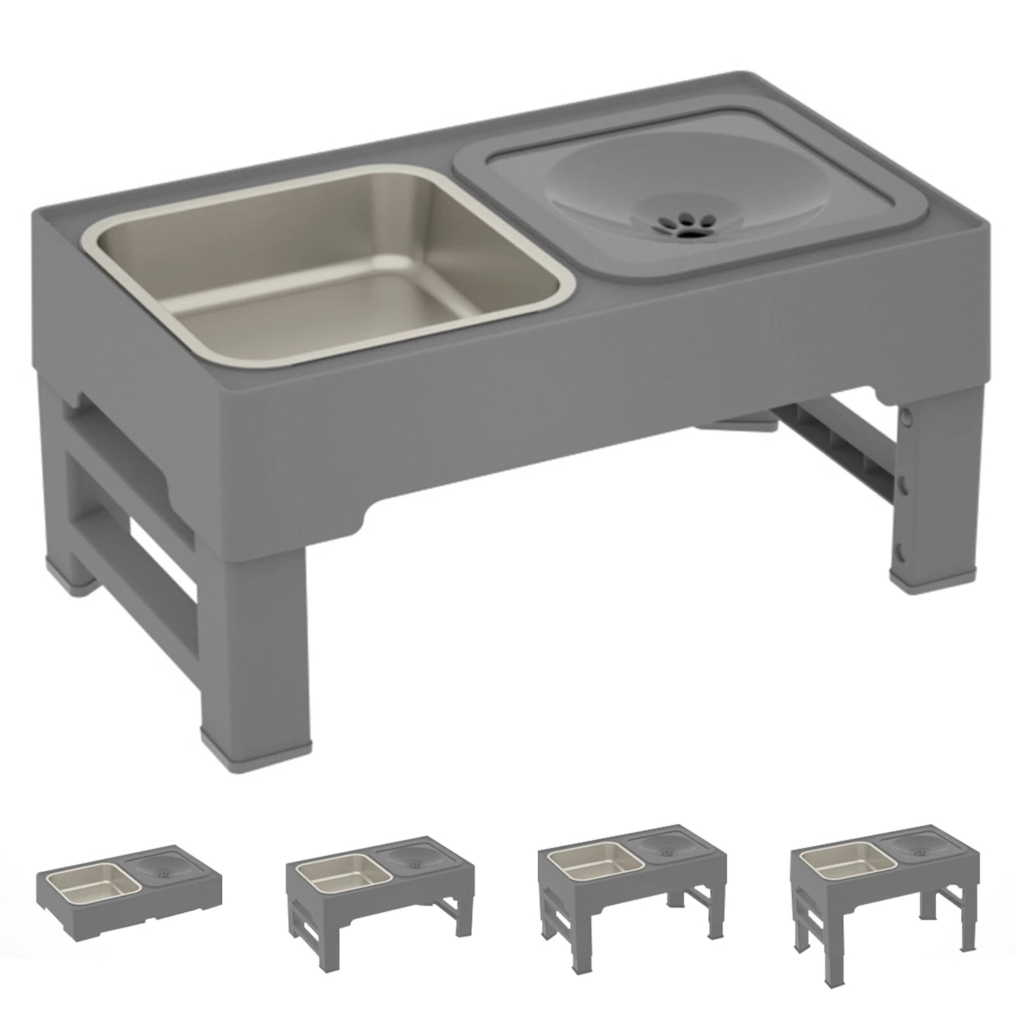 Dog Food Slow Feeder 4 Adjustable Heights